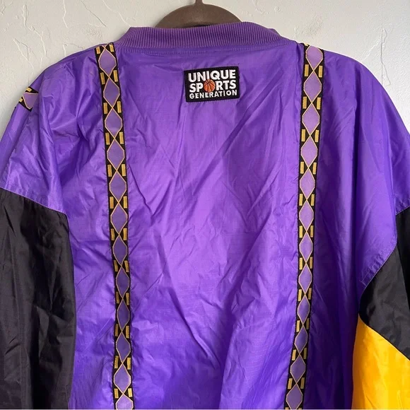 Vintage 90’s NBA Lakers Nylon Colorblock Streetwear Windbreaker Jacket‎ XL EUC